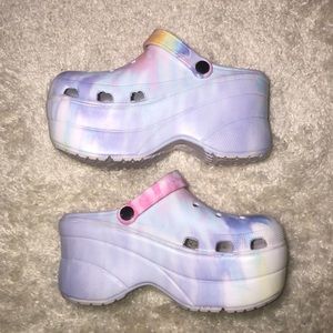 Tie Dye Gardener Electric Soul Platform Clogs